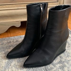 Nordstrom Prince Pointed Toe Wedge Bootie size 7
